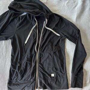 Vuori Black Zip-Up Hoodie with Drawstrings